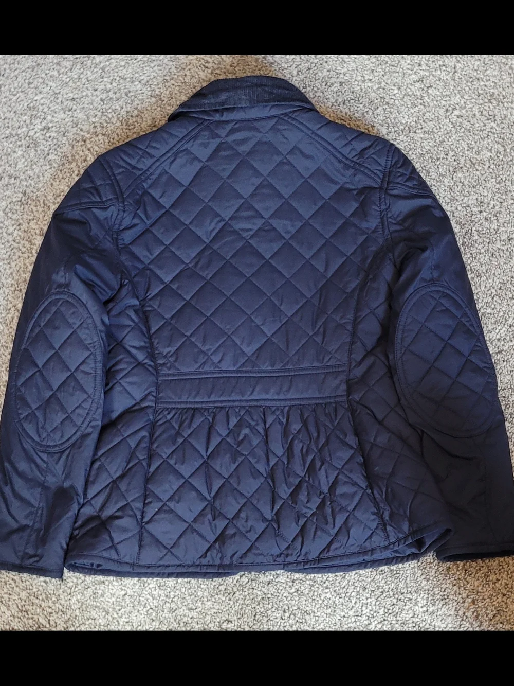 Polo Ralph Lauren Girls M 8-10 Navy Blue Quilted Peplum Barn Jacket